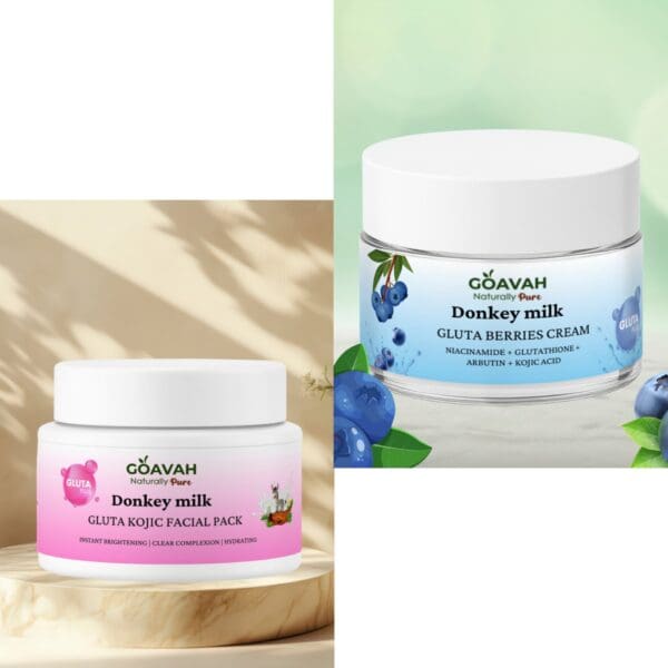Donkey milk Facial pack + Gluta berries Night skin care combo
